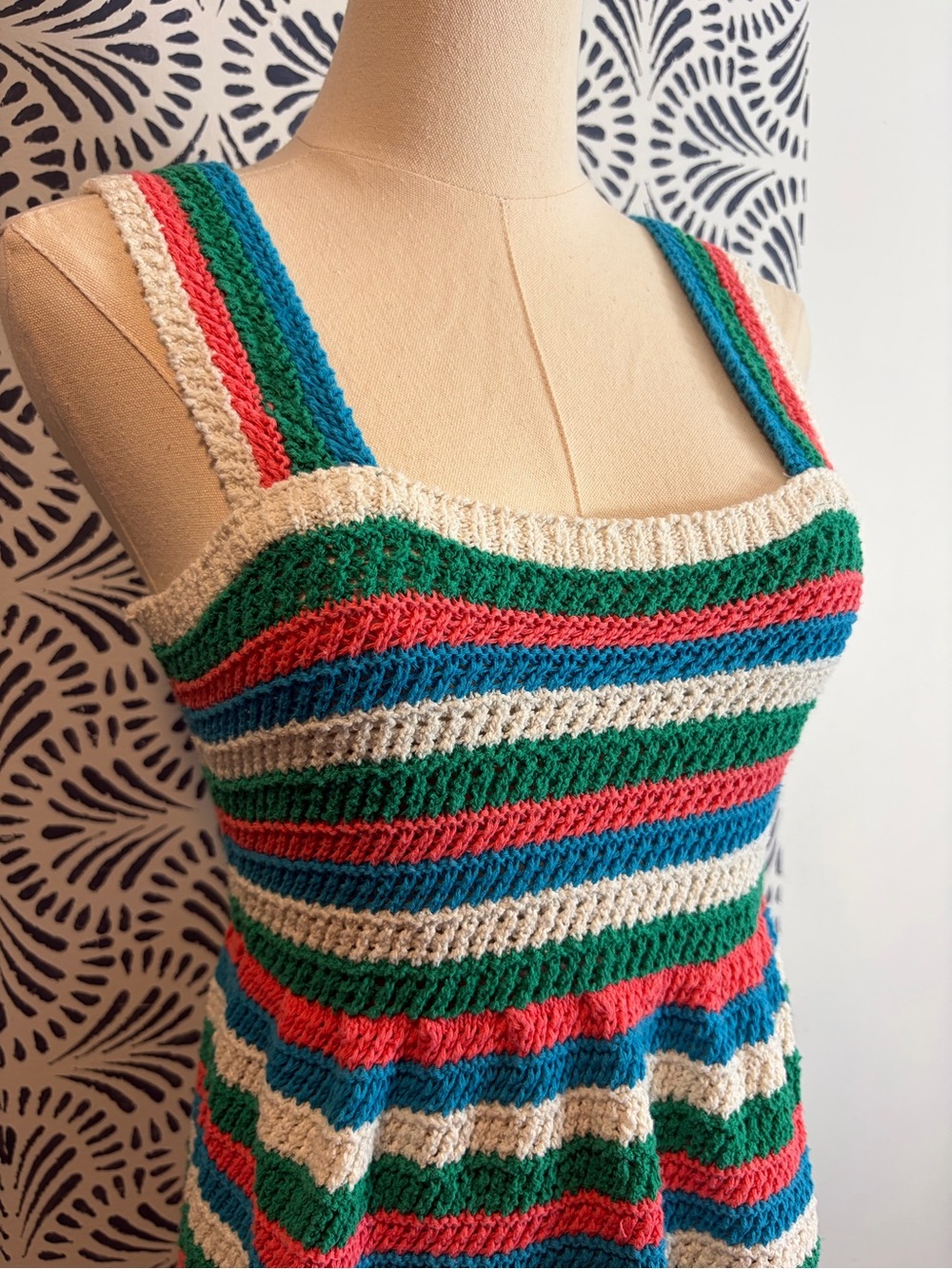 Zara Stripe Crochet Summer Mini Dress - Picture 2 of 12
